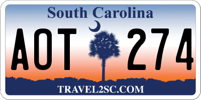 SC license plate AOT274