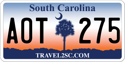 SC license plate AOT275