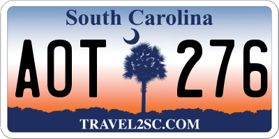 SC license plate AOT276