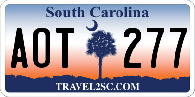 SC license plate AOT277