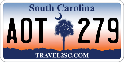 SC license plate AOT279