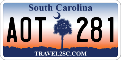SC license plate AOT281