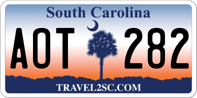 SC license plate AOT282