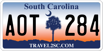 SC license plate AOT284