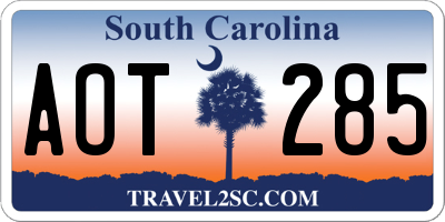 SC license plate AOT285