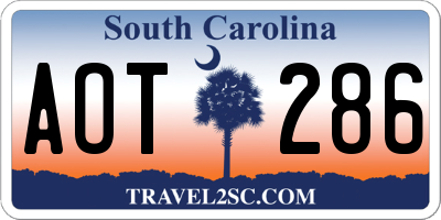 SC license plate AOT286