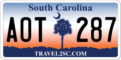 SC license plate AOT287