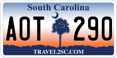 SC license plate AOT290