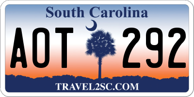 SC license plate AOT292
