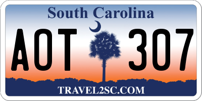 SC license plate AOT307
