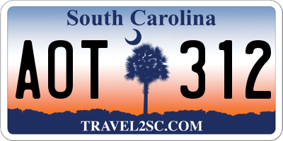 SC license plate AOT312
