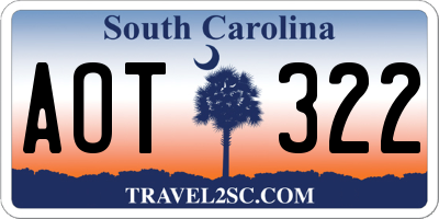 SC license plate AOT322