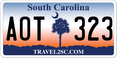 SC license plate AOT323