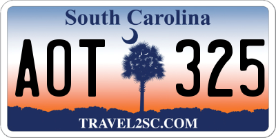SC license plate AOT325