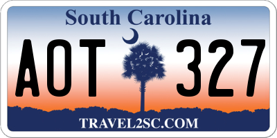 SC license plate AOT327