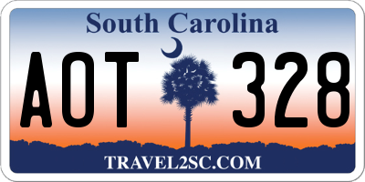 SC license plate AOT328
