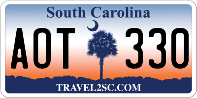SC license plate AOT330