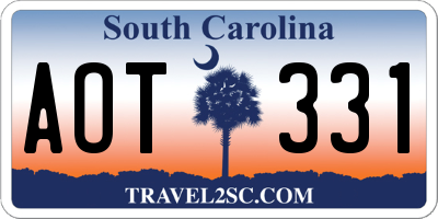 SC license plate AOT331