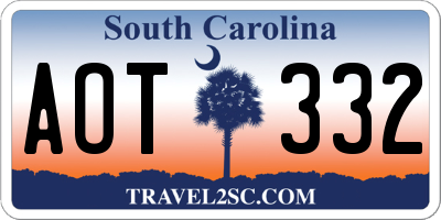 SC license plate AOT332