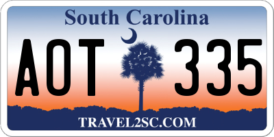 SC license plate AOT335