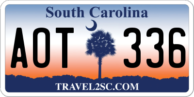 SC license plate AOT336