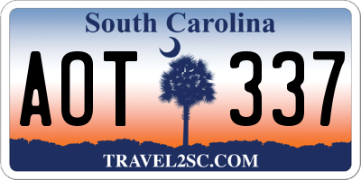SC license plate AOT337