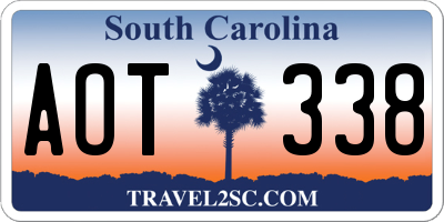 SC license plate AOT338