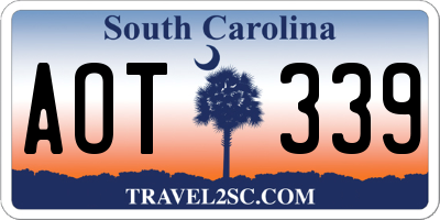 SC license plate AOT339