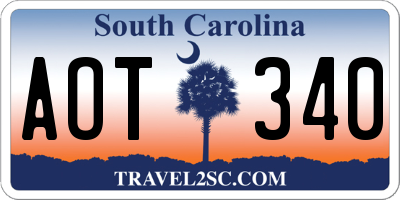 SC license plate AOT340