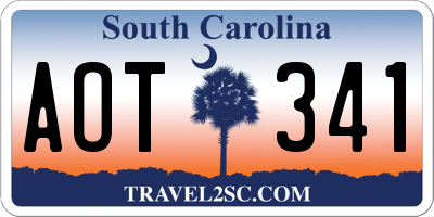 SC license plate AOT341