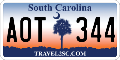 SC license plate AOT344