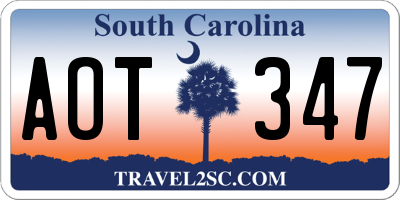 SC license plate AOT347