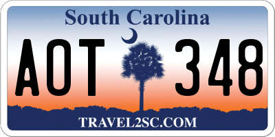 SC license plate AOT348