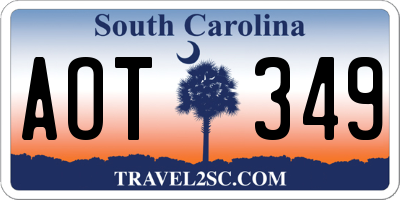SC license plate AOT349