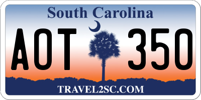 SC license plate AOT350