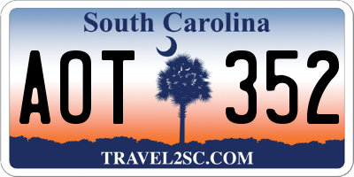 SC license plate AOT352