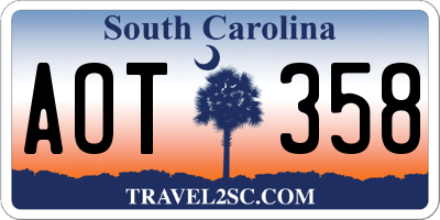 SC license plate AOT358
