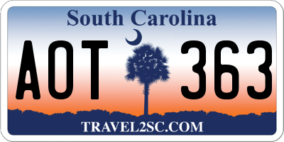 SC license plate AOT363