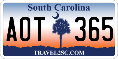 SC license plate AOT365