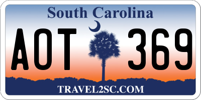 SC license plate AOT369