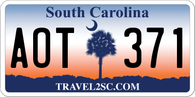 SC license plate AOT371