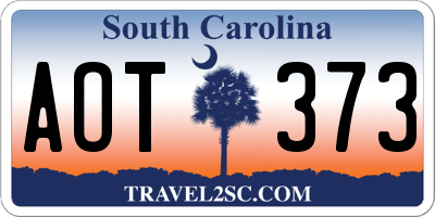 SC license plate AOT373
