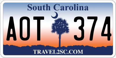 SC license plate AOT374