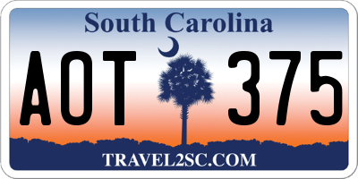SC license plate AOT375