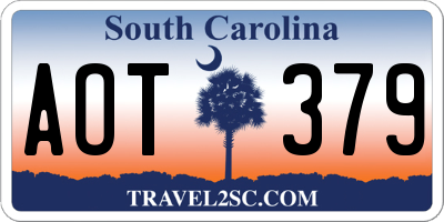 SC license plate AOT379