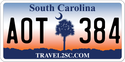 SC license plate AOT384