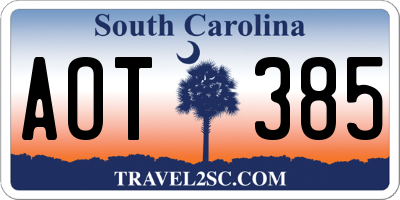 SC license plate AOT385