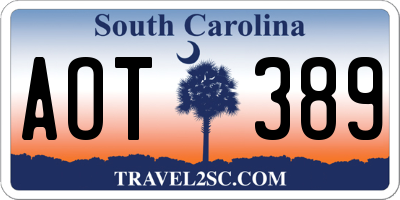 SC license plate AOT389