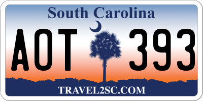 SC license plate AOT393