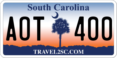 SC license plate AOT400